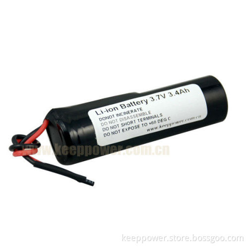 1S1P 18650 li-ion battery pack 3.7v 3400mAh battery pack
